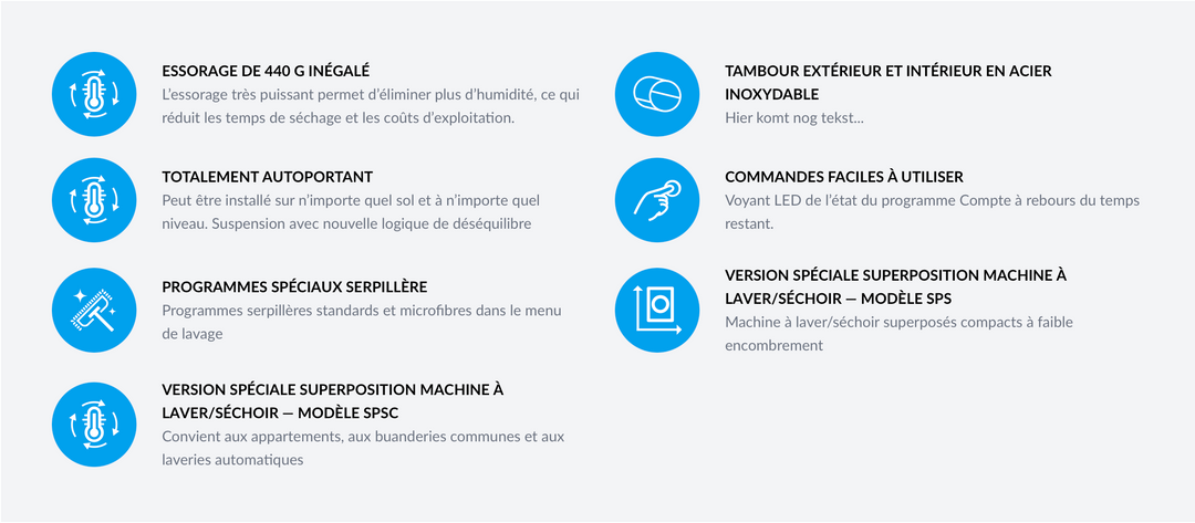Colonne Lave-linge / Sèche-linge PRIMUS SPC10 capacité 10 KG